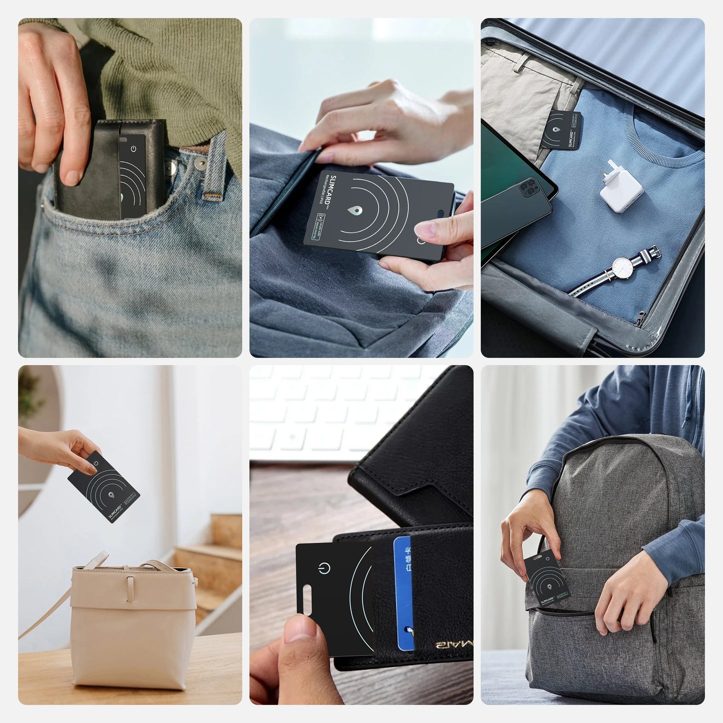 Smart Wallet Tracker Card for Apple Ios Find My Item Wireless Charging Tag Tracker Card Key/Bag Finder Bluetooth Gps Tracker