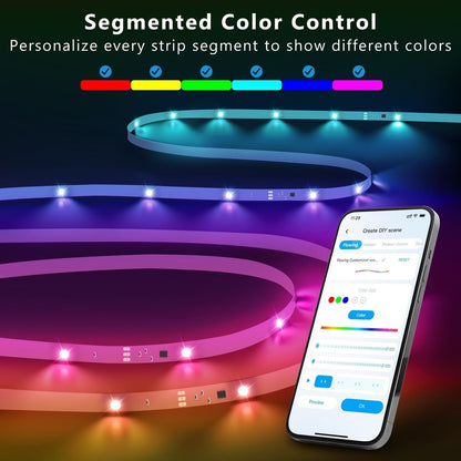 Transform Your Space with 16.4Ft Smart RGBIC LED Strip Lights - Customize Colors & Create Ambiance!