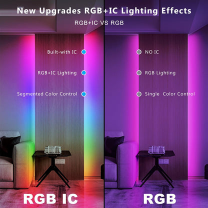 Transform Your Space with 16.4Ft Smart RGBIC LED Strip Lights - Customize Colors & Create Ambiance!