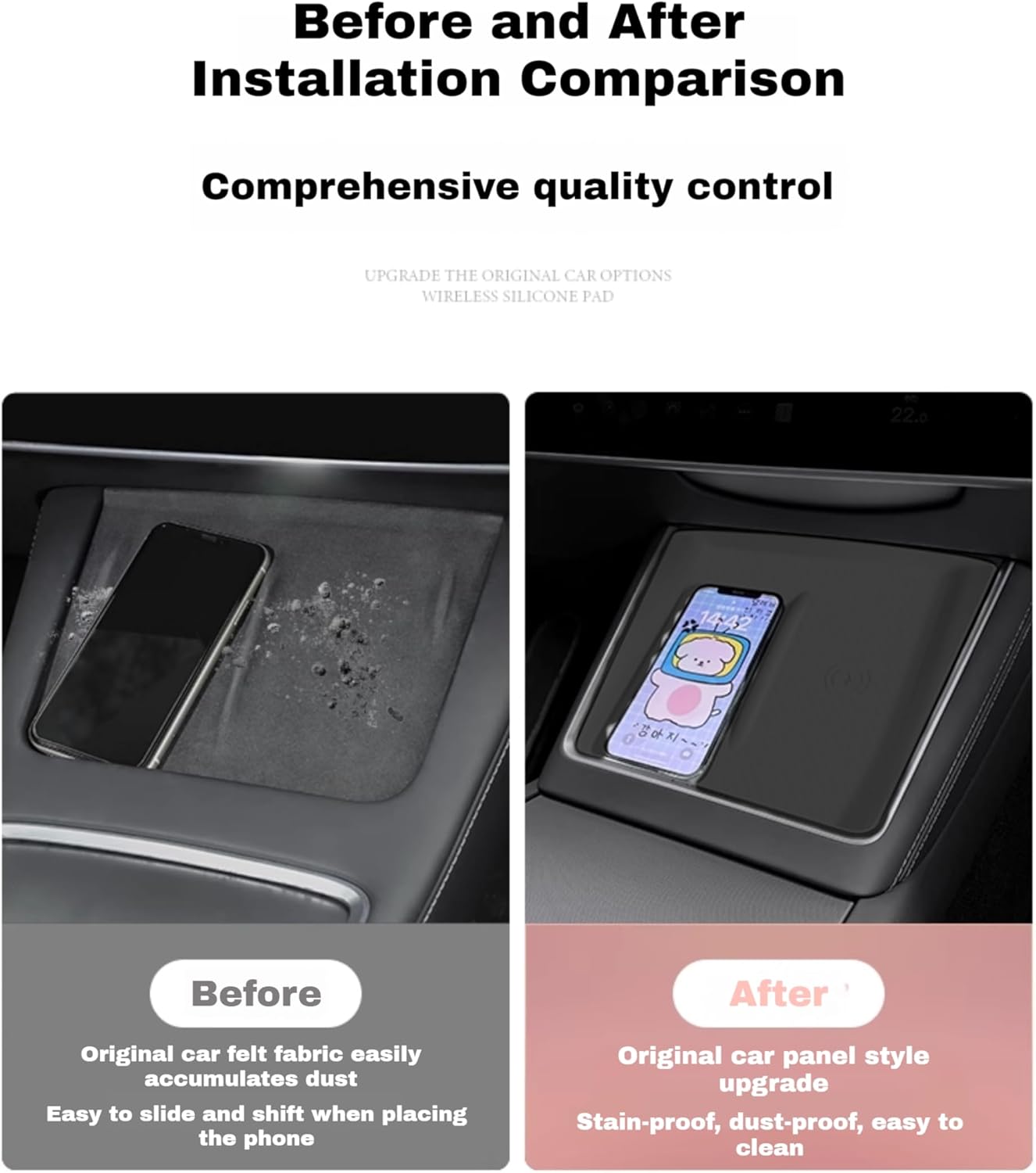 Elevate Your Tesla Model 3 Highland with Our Premium Anti-Slip Wireless Charger Silicone Cover (2024-2026) - Perfect Fit & Stylish Protection!