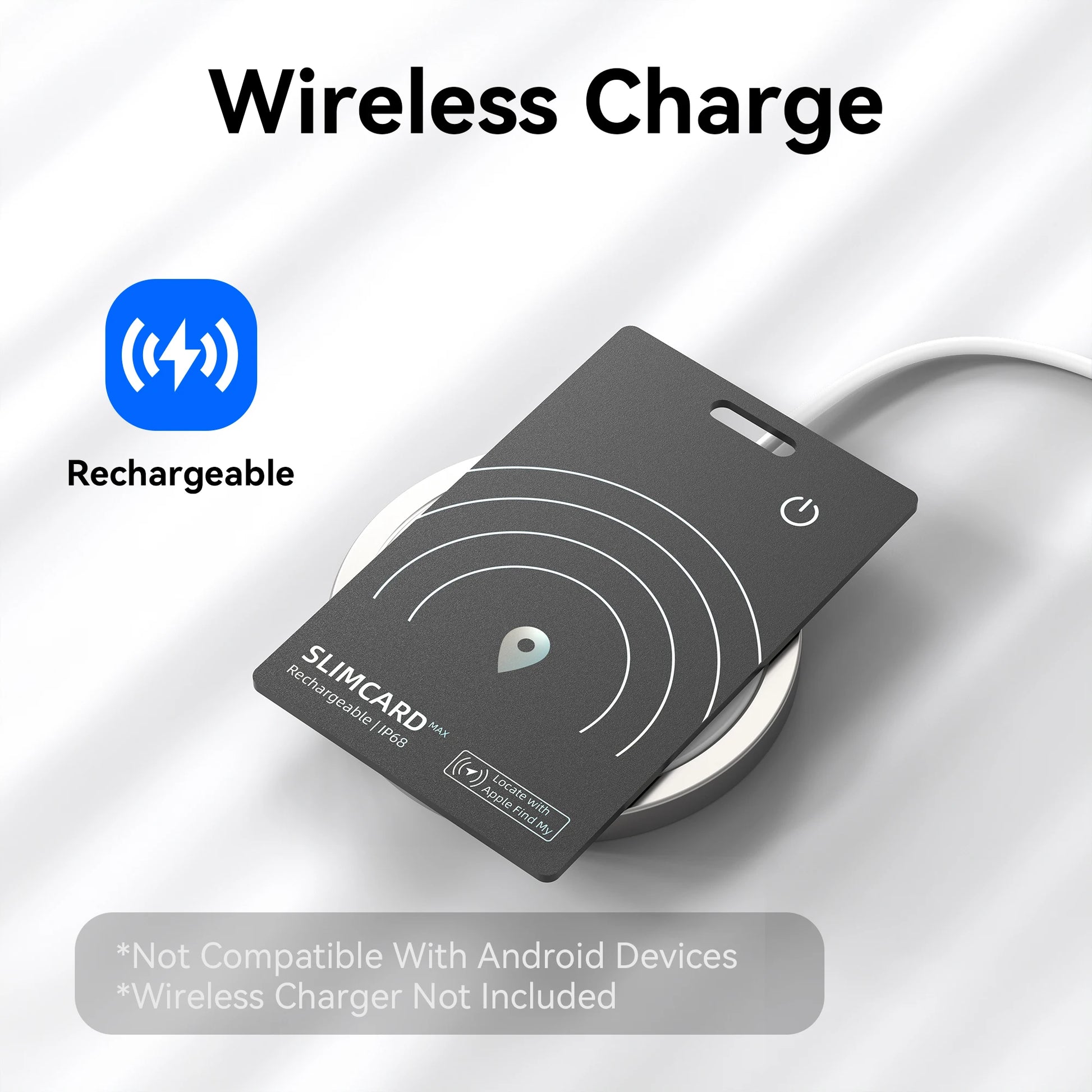 Smart Wallet Tracker Card for Apple Ios Find My Item Wireless Charging Tag Tracker Card Key/Bag Finder Bluetooth Gps Tracker