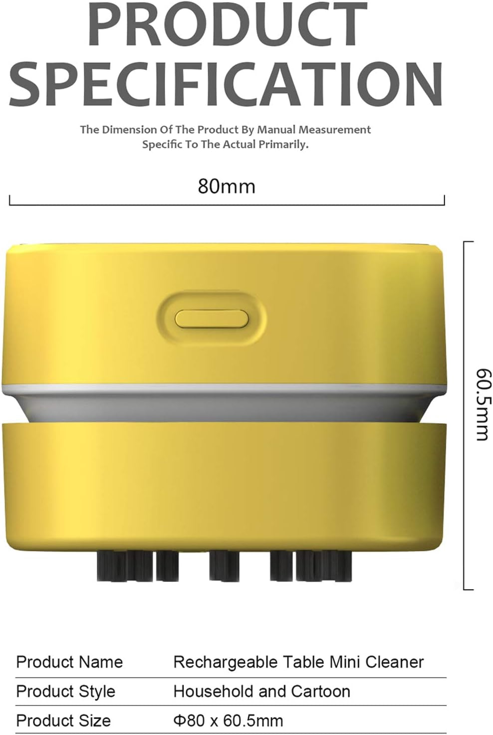 Desktop Vacuum Cleaner,Mini Table Dust Sweeper Energy Saving with Auto Power-Off Function,High Endurance up to 400 Mins,Cordless&360º Rotatable for Keyboard/Home/Offic (Yellow Charging)
