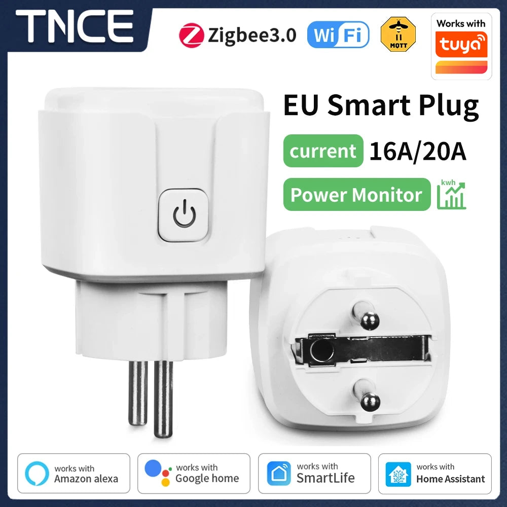 Transform Your Home with the Tuya Smart Plug: WiFi/Zigbee 3.0 Smart Socket with 16A/20A Power Monitoring, Voice Control, and Alexa Compatibility