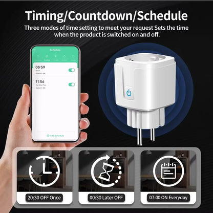 Transform Your Home with the Tuya Smart Plug: WiFi/Zigbee 3.0 Smart Socket with 16A/20A Power Monitoring, Voice Control, and Alexa Compatibility