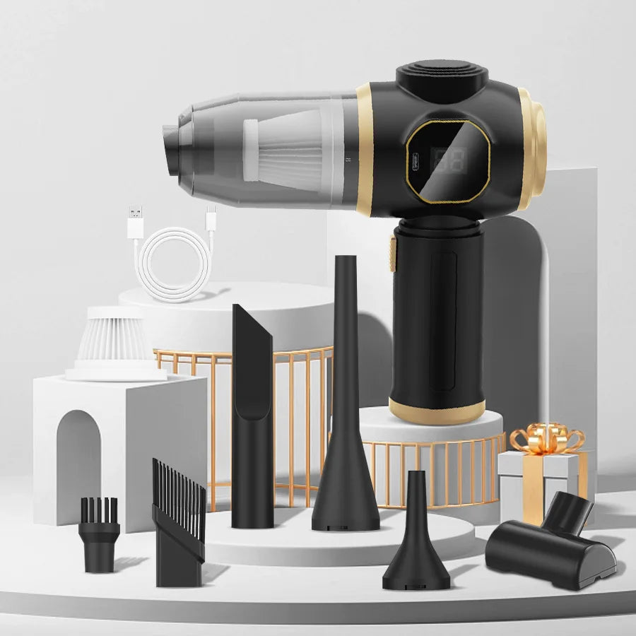 Powerful ABS Wireless Car Vacuum Cleaner - Ultimate Cleaning Solution for Home, Office, and Car!