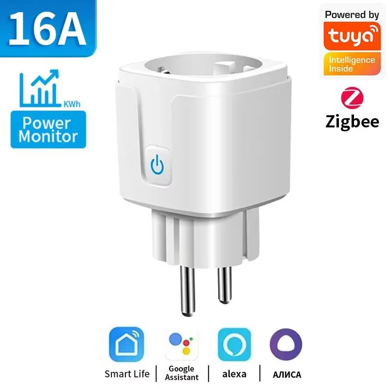 Transform Your Home with the Tuya Smart Plug: WiFi/Zigbee 3.0 Smart Socket with 16A/20A Power Monitoring, Voice Control, and Alexa Compatibility