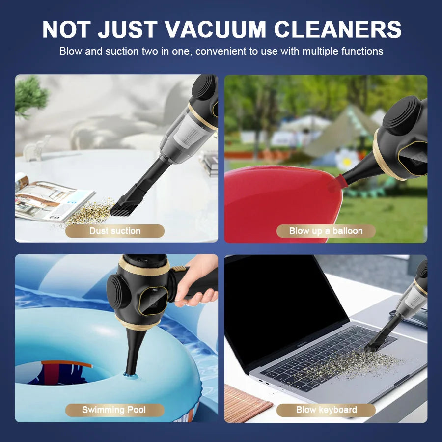 Powerful ABS Wireless Car Vacuum Cleaner - Ultimate Cleaning Solution for Home, Office, and Car!