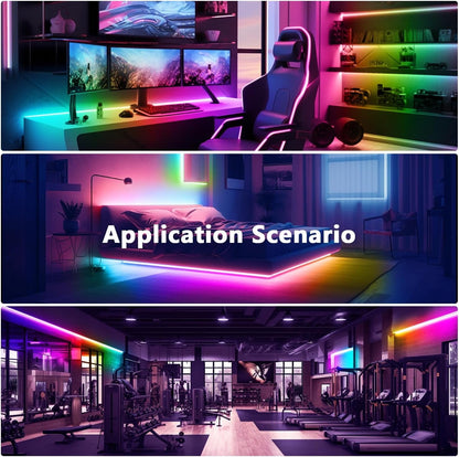 Transform Your Space with 16.4Ft Smart RGBIC LED Strip Lights - Customize Colors & Create Ambiance!